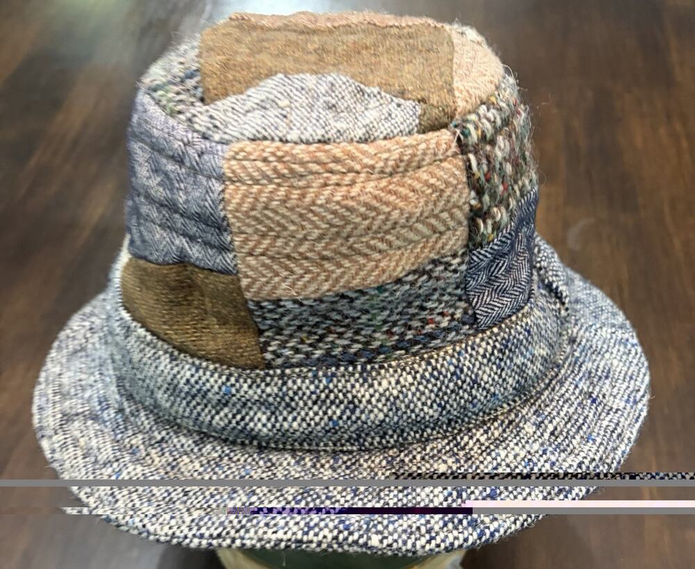 Vintage Paul Stuart Irish Tweed Patchwork Walking Hat 100% Wool 7 1/4 Large